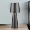 Große LED Tischleuchte aus Metall Schwarz, Höhe 40cm