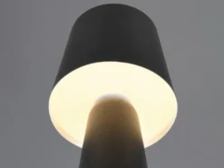 Große LED Tischleuchte aus Metall Schwarz, Höhe 40cm