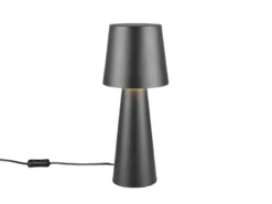 Große LED Tischleuchte aus Metall Schwarz, Höhe 40cm