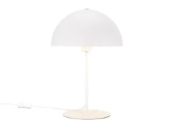 Große LED Tischleuchte aus Metall Weiß in Pilzform, Höhe 45cm