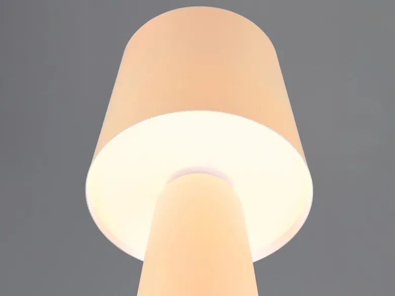 Große LED Tischleuchte aus Metall Beige, Höhe 40cm