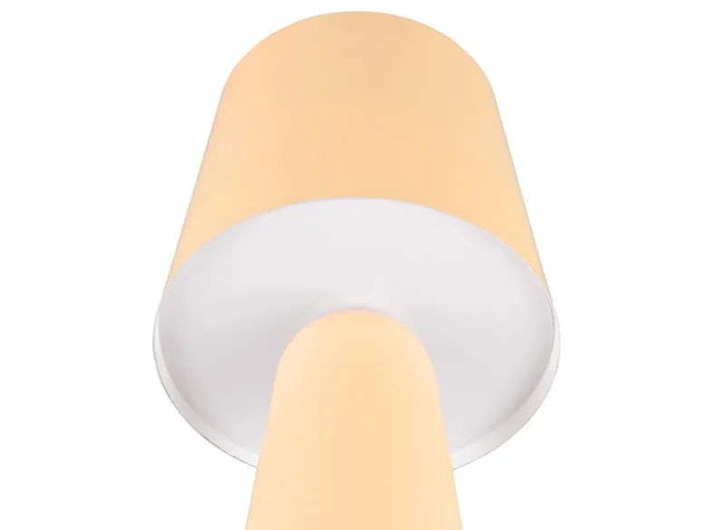 Große LED Tischleuchte aus Metall Beige, Höhe 40cm