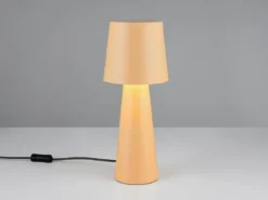 Große LED Tischleuchte aus Metall Beige, Höhe 40cm