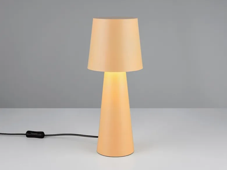 Große LED Tischleuchte aus Metall Beige, Höhe 40cm