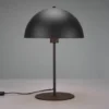 Große LED Tischleuchte aus Metall Schwarz, Lampenschirm innen Gold, Höhe 45cm