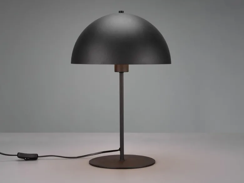 Große LED Tischleuchte aus Metall Schwarz, Lampenschirm innen Gold, Höhe 45cm