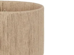 Große LED Tischleuchte aus Naturholz mit Lampenschirm aus Jute, Höhe 54cm
