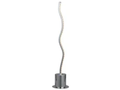 Große LED Tischleuchte BENETT in Silber Chrom, Höhe 45cm