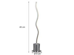 Große LED Tischleuchte BENETT in Silber Chrom, Höhe 45cm