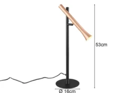 Große LED Tischleuchte FIATO dimmbar & schwenkbar, Höhe 53cm