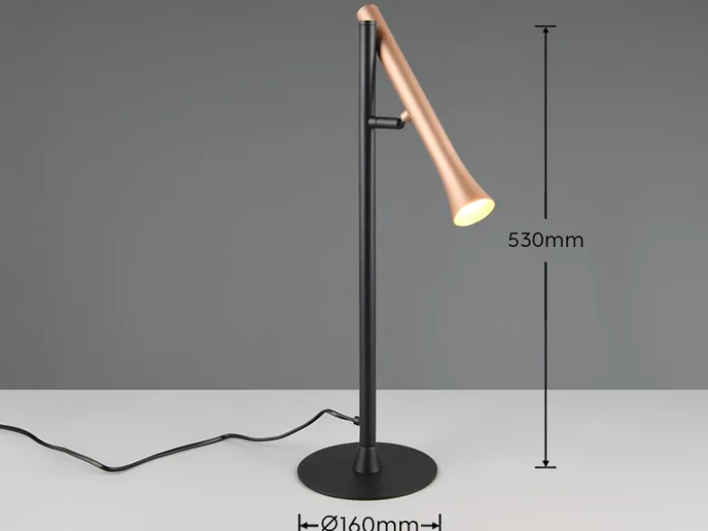 Große LED Tischleuchte FIATO dimmbar & schwenkbar, Höhe 53cm