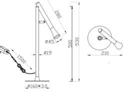 Große LED Tischleuchte FIATO dimmbar & schwenkbar, Höhe 53cm