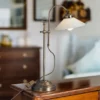 Große LED Tischleuchte im Landhausstil mit Glasschirm, max. Höhe 55cm
