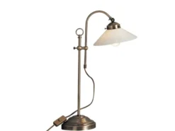 Große LED Tischleuchte im Landhausstil mit Glasschirm, max. Höhe 55cm