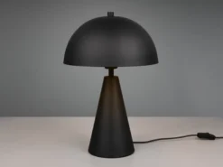 Große LED Tischleuchte in Pilzform aus Metall Schwarz, Höhe 43cm