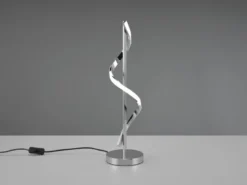 Große LED Tischleuchte ISABEL Spirale in Chrom, Höhe 56cm