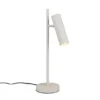 Große LED Tischleuchte Metall Hellgrau mit schwenkbarem Spot, Höhe 50cm