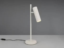 Große LED Tischleuchte Metall Hellgrau mit schwenkbarem Spot, Höhe 50cm