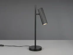 Große LED Tischleuchte Metall Schwarz mit schwenkbarem Spot, Höhe 50cm