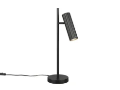 Große LED Tischleuchte Metall Schwarz mit schwenkbarem Spot, Höhe 50cm