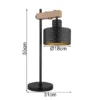 Große LED Tischleuchte Metall mit Stanzmuster Schwarz Gold, Höhe 55cm