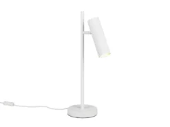 Große LED Tischleuchte Metall Weiß mit schwenkbarem Spot, Höhe 50cm