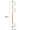 Große LED Wandleuchte 3-flammig Gold mit Glaskugeln Opalweiß, Höhe 90cm