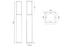 Große LED Wegeleuchte FUERTE in Anthrazit, IP54, Höhe 155cm