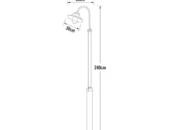 Große Mastleuchte VEGA aus Aluminium Weiß, Höhe 240cm