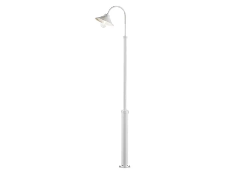 Große Mastleuchte VEGA aus Aluminium Weiß, Höhe 240cm