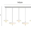 Große moderne LED Pendelleuchte KEATON 5-flammig, Hellgrau Breite 140cm