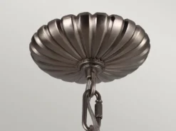 Große Pendelleuchte ADAMS mit Glaskugel & Stahl massiv in Silber Antik, Ø 50cm