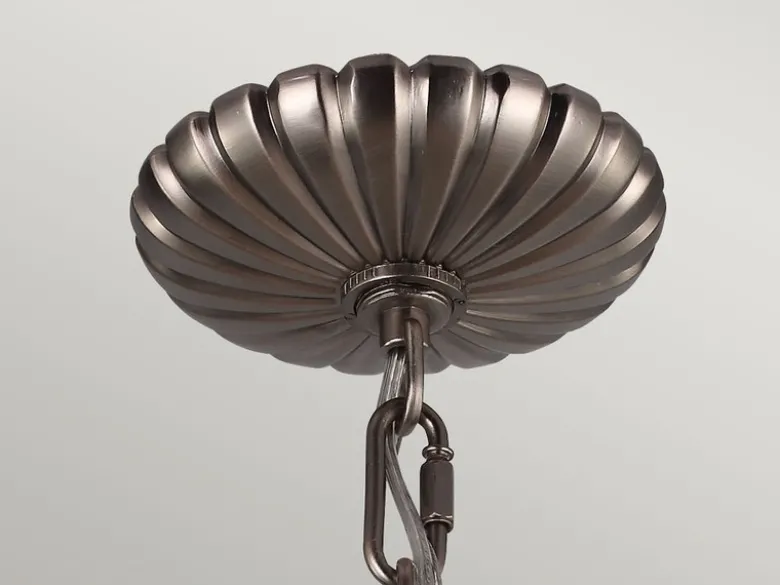 Große Pendelleuchte ADAMS mit Glaskugel & Stahl massiv in Silber Antik, Ø 50cm