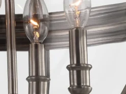 Große Pendelleuchte ADAMS mit Glaskugel & Stahl massiv in Silber Antik, Ø 50cm