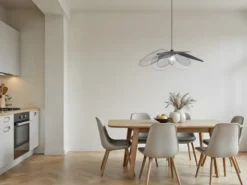 Große Pendelleuchte FLEURE mit ausgefallenem Gitter Lampenschirm, Ø 87cm