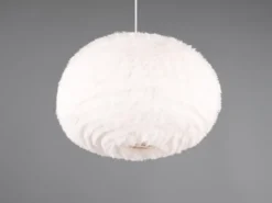 Große Pendelleuchte FURRY mit Kugel Lampenschirm aus Plüsch, Ø 50cm