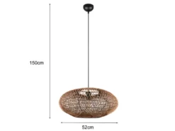 Große Pendelleuchte HEDDA Korbgeflecht aus Sisal 1-flammig, Ø 52cm