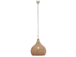 Große Pendelleuchte JANNE 1-flammig mit Lampenschirm aus Jute, Ø 54cm