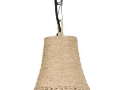 Große Pendelleuchte JANNE 1-flammig mit Lampenschirm aus Jute, Ø 54cm
