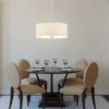 Große Pendelleuchte PARK AVENUE aus Stoff, 4-stufig höhenverstellbar, Ø 46cm