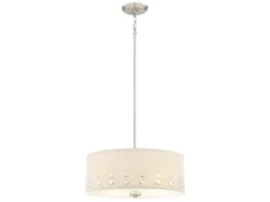 Große Pendelleuchte PARK AVENUE aus Stoff, 4-stufig höhenverstellbar, Ø 46cm
