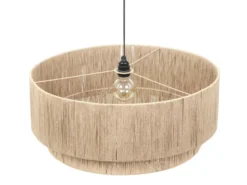 Große Pendelleuchte SMILLA 1-flammig aus Jute Natur im Boho Stil, Ø 60cm