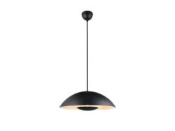 Große Pendelleuchte VARYA Metallschirm Schwarz mit Blendschutz, Ø 50cm