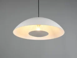 Große Pendelleuchte VARYA Metallschirm Hellgrau mit Blendschutz, Ø 50cm