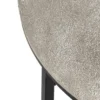 Großer Beistelltisch PATTY rund Metall in Schwarz Silber, Höhe 46cm