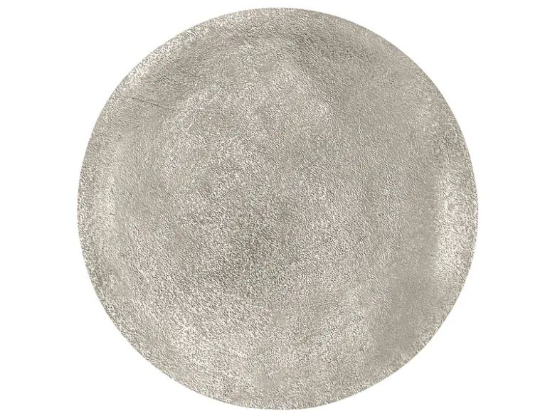 Großer Beistelltisch PATTY rund Metall in Schwarz Silber, Höhe 46cm