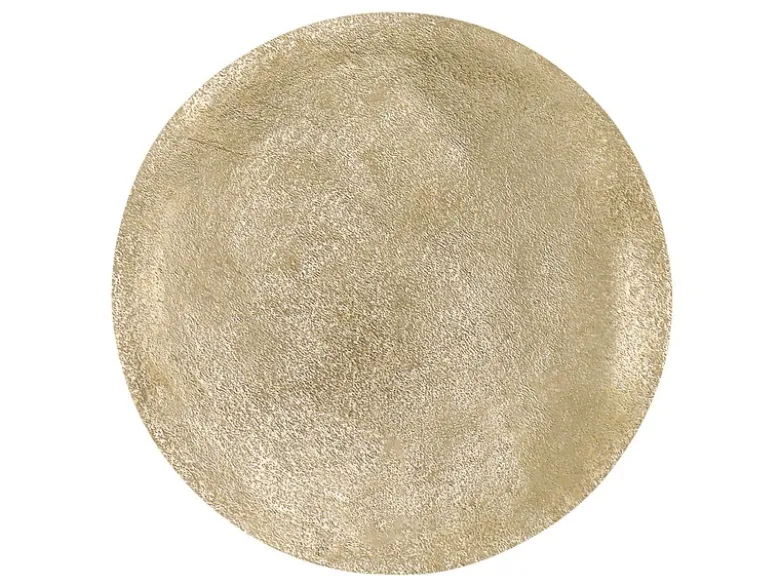 Großer Beistelltisch PATTY rund Metall in Schwarz Gold, Höhe 46cm