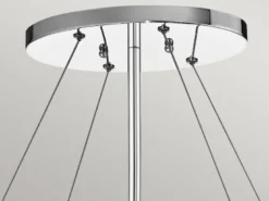 Großer Kronleuchter PIPER 6-flammig mit filigranem Kristallglas Chrom 92cm Breit