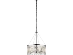 Großer Kronleuchter PIPER 6-flammig mit filigranem Kristall Glas Chrom, Ø 61,6cm