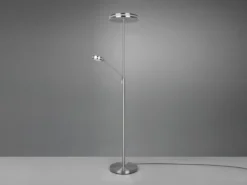 Großer LED Deckenfluter FRANKLIN mit Lesearm, Höhe 181cm, Silber
